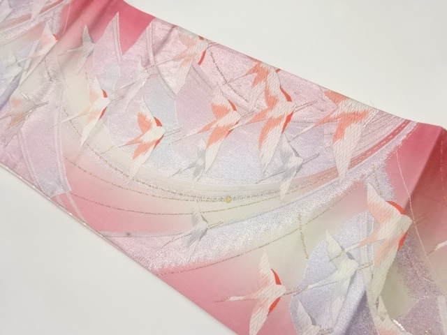 JAPANESE FUKURO OBI / WOVEN CRANES